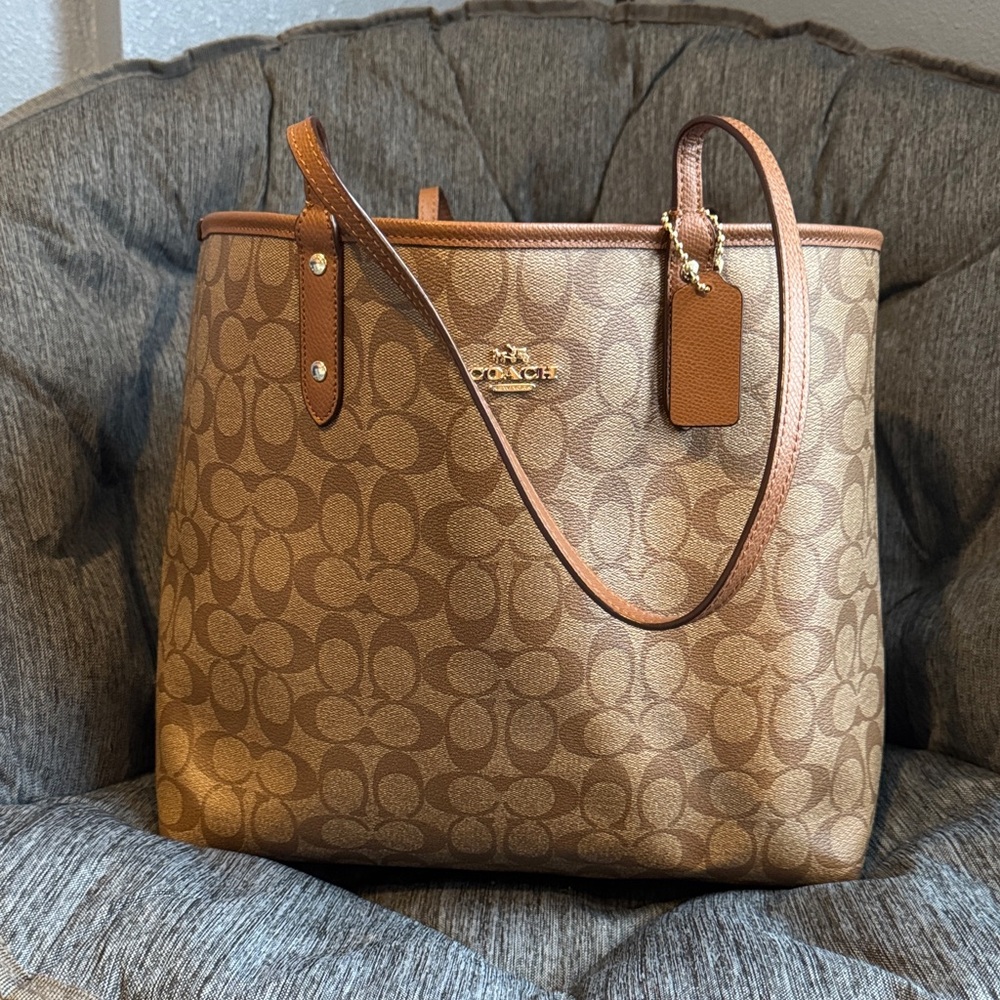 Coach Tan Signature Tote Bag